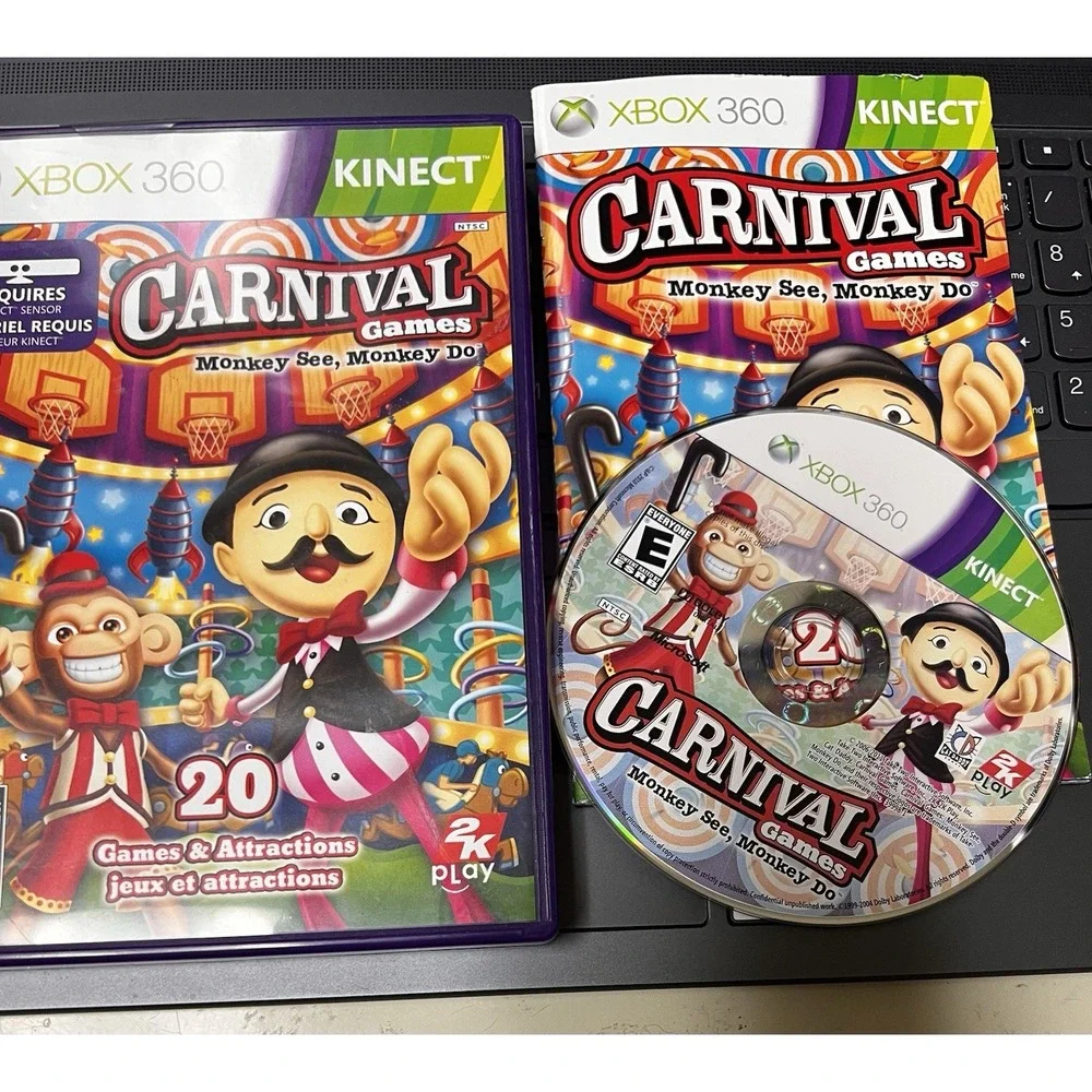Carnival Games Monkey See Monkey‎ Do Xbox 360 Kinect 2K Play 2011 Complete
